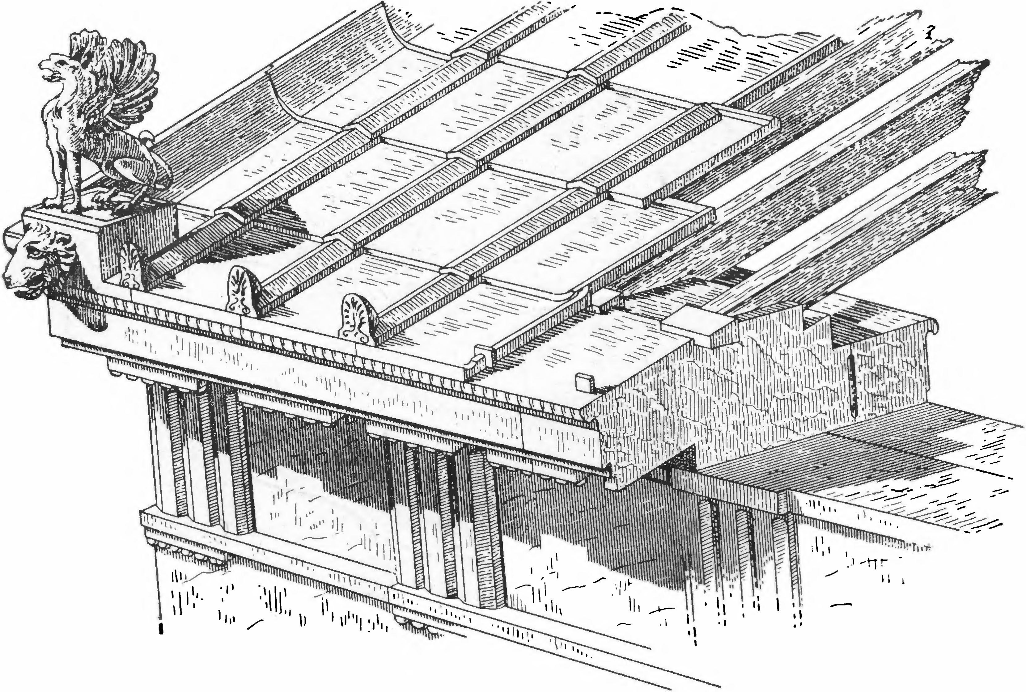 18. Реконструкция устройства крыши античного храма 18. Реконструкция устройства крыши античного храма