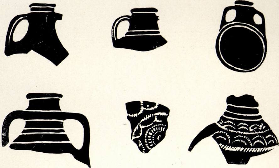 Фрагменты средневековых амфор и фляга из Чобан-Куле Фрагменты средневековых амфор и фляга из Чобан-Куле