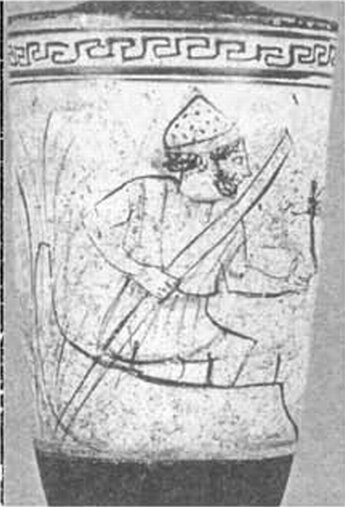 Харон — перевозчик душ умерших. Рисунок на белоглиняном аттическом лекифе Харон — перевозчик душ умерших. Рисунок на белоглиняном аттическом лекифе