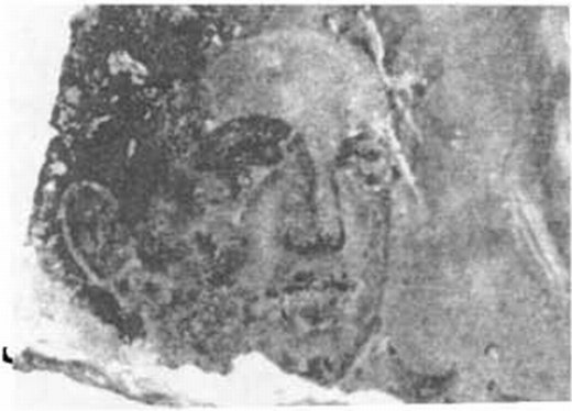 Фрагмент надгробия с изображением головы юноши из Херсонеса Фрагмент надгробия с изображением головы юноши из Херсонеса