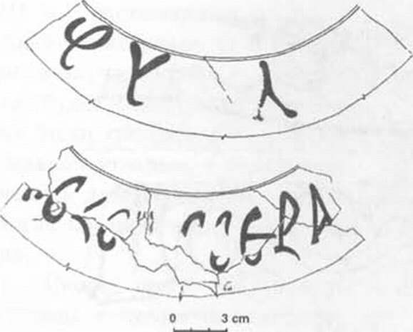 Кубки с надписями «душа», «Зевс-Гера» из раскопок Западного некрополя Херсонеса. Раскопки автора Кубки с надписями «душа», «Зевс-Гера» из раскопок Западного некрополя Херсонеса. Раскопки автора