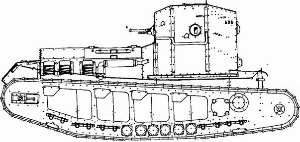 Английский танк «Уиппет». (Рис. С. Игнатьева) Английский танк «Уиппет». (Рис. С. Игнатьева)