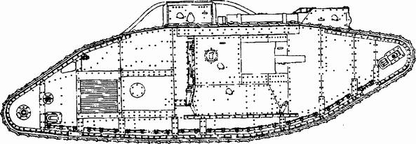Английский танк Mk.V варианте «Композит». (Рис. С. Игнатьева). Эти танки состояли на вооружении Добровольческой армии и использовались в боях за Крым Английский танк Mk.V варианте «Композит». (Рис. С. Игнатьева). Эти танки состояли на вооружении Добровольческой армии и использовались в боях за Крым