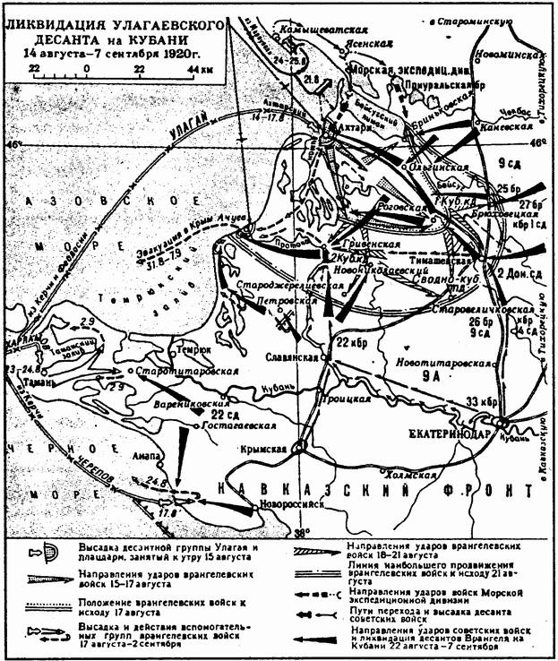 Ликвидация улагаевского десанта на Кубани 14 августа — 7 сентября 1920 г Ликвидация улагаевского десанта на Кубани 14 августа — 7 сентября 1920 г
