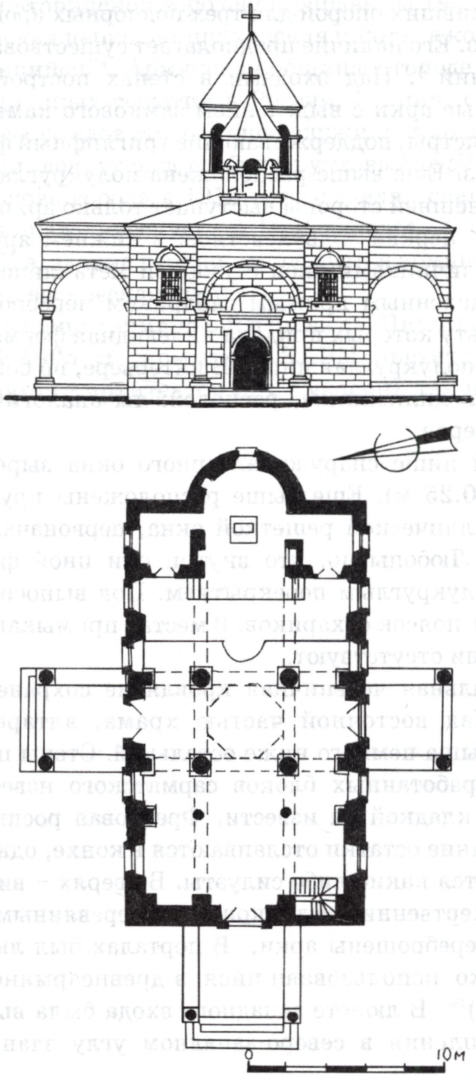 План и фасад церкви в Евпатории. Проект реставрации. Архитектор ГА. Гукасян План и фасад церкви в Евпатории. Проект реставрации. Архитектор ГА. Гукасян