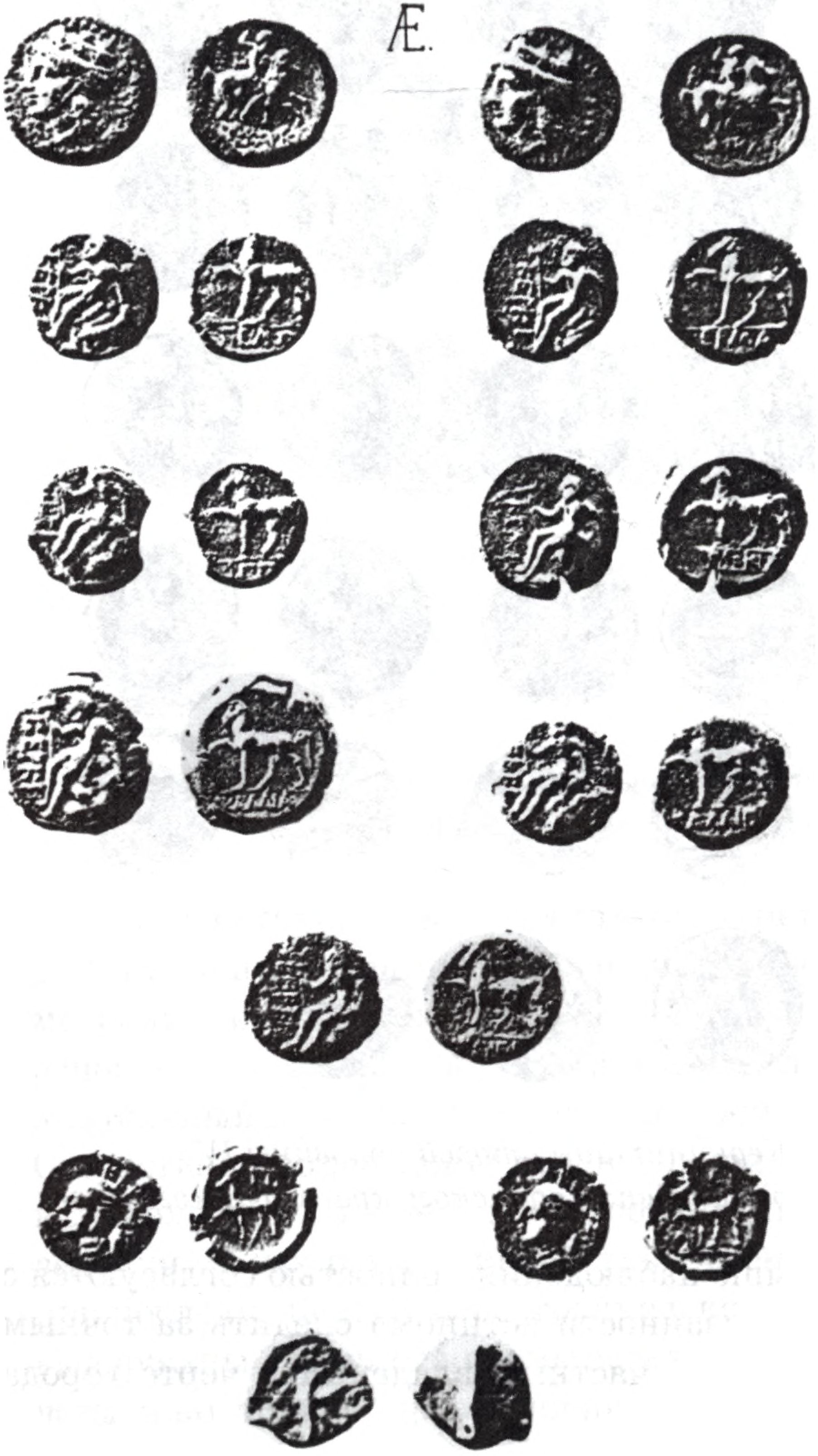 Чеканные и литые монеты Керкинитиды второй половины IV — начала III вв. до н. э. из коллекции П.О. Бурачкова. Нижняя — литая монета последней трети V в. до н. э.