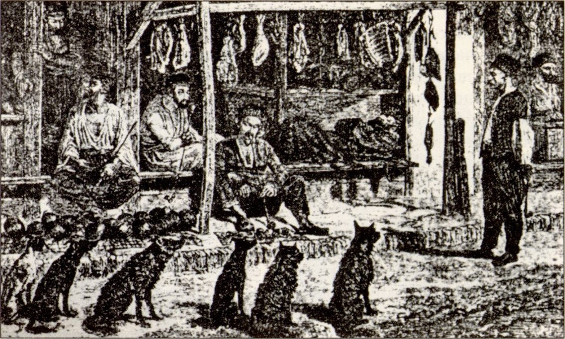 Татарская мясная лавка. Рис. XIX в Татарская мясная лавка. Рис. XIX в