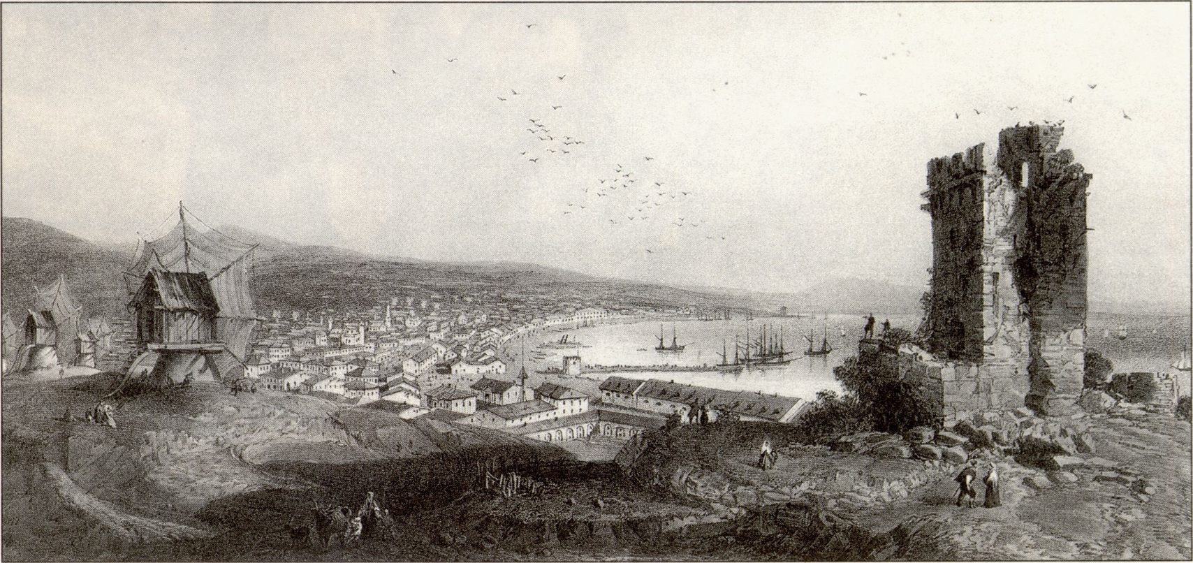 Ветряные мельницы в Феодосии. Из альбома К. Босолли. Сер. XIX в Ветряные мельницы в Феодосии. Из альбома К. Босолли. Сер. XIX в