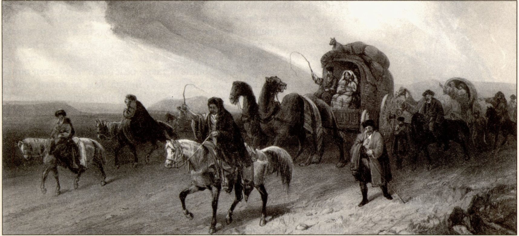 Крымские татары. Кочевая жизнь. Фрагмент рисунка из альбома К. Босолли Крымские татары. Кочевая жизнь. Фрагмент рисунка из альбома К. Босолли