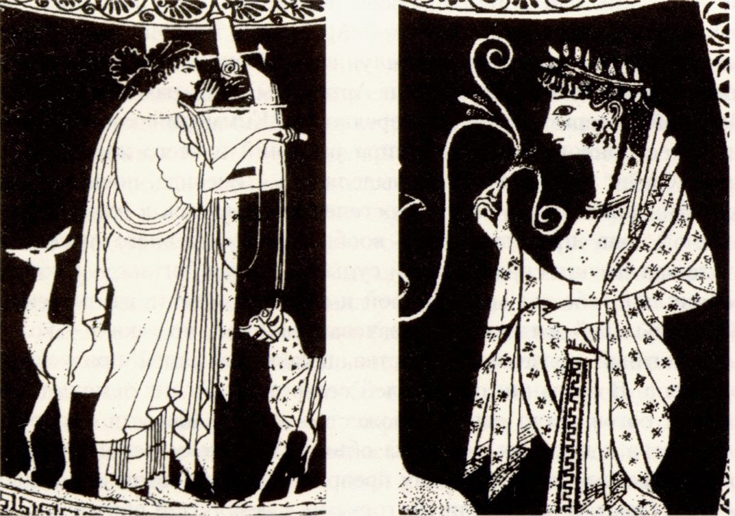 Аполлон и Артемида. Изображения на краснофигурных амфорах. Конец VI в. до н.э