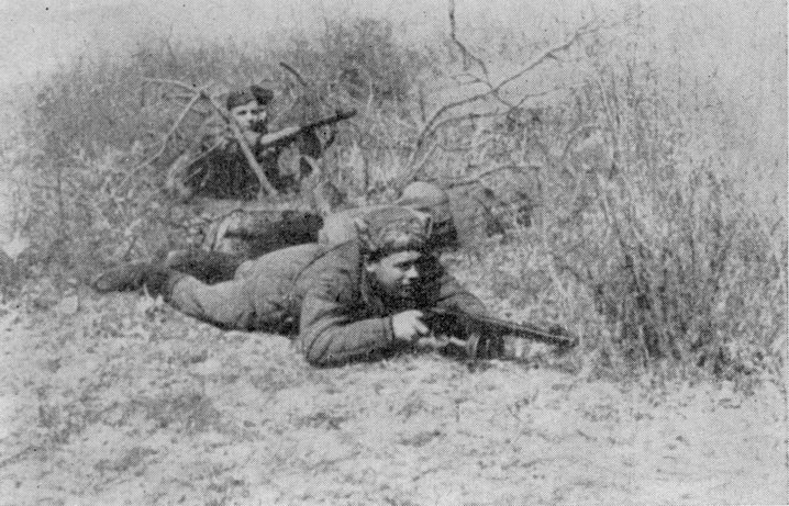 Разведчики 172-й стрелковой дивизии во главе с лейтенантом К.И. Ермаковым в районе Мекензиевы Горы
