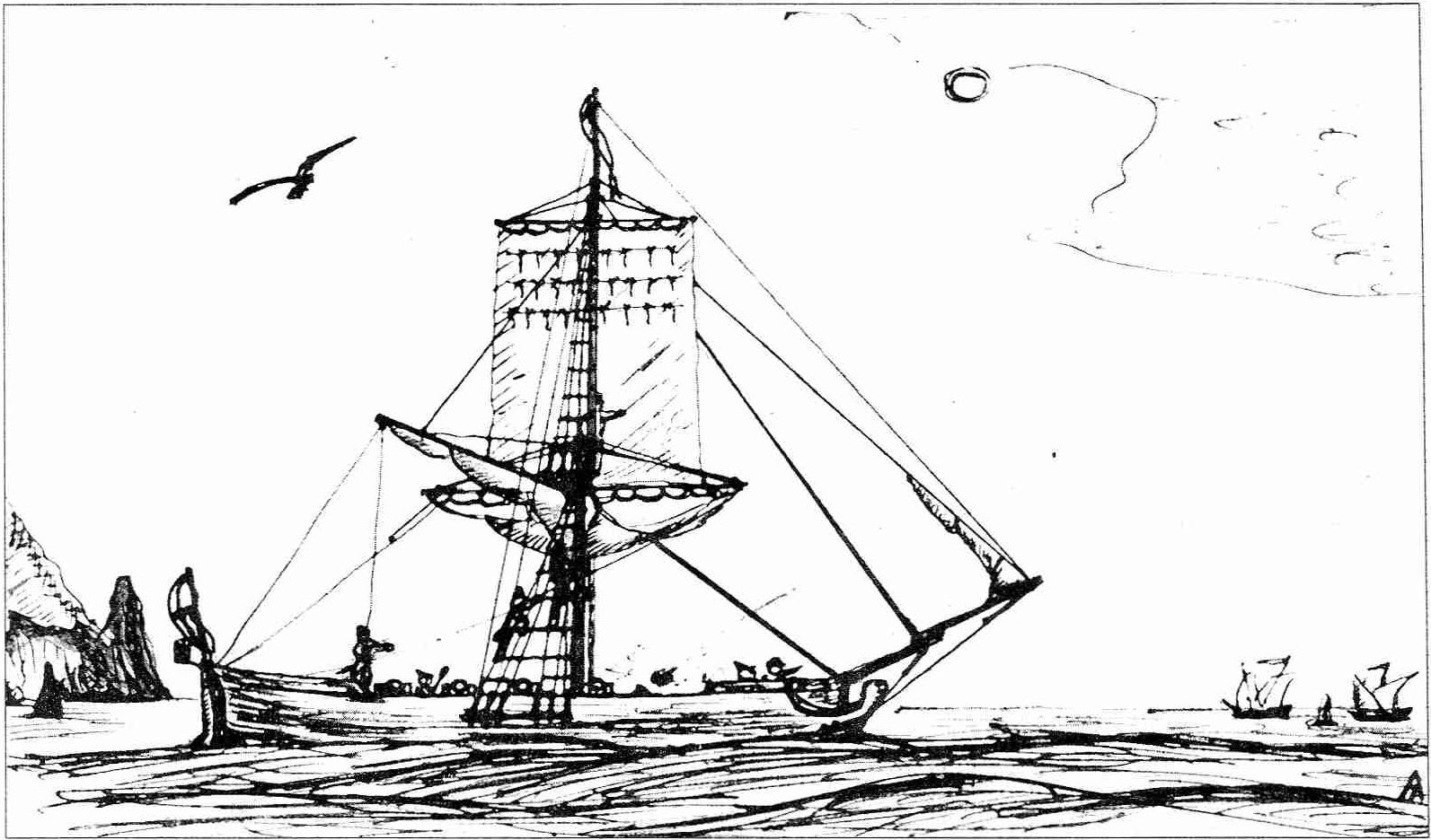 «Новоизобретенный» корабль 3-го рода. Рисунок автора по чертежу из фондов РГАВМФ «Новоизобретенный» корабль 3-го рода. Рисунок автора по чертежу из фондов РГАВМФ