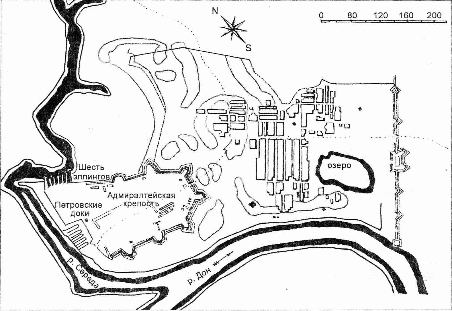 План Павловска с Новопавловской верфью План Павловска с Новопавловской верфью