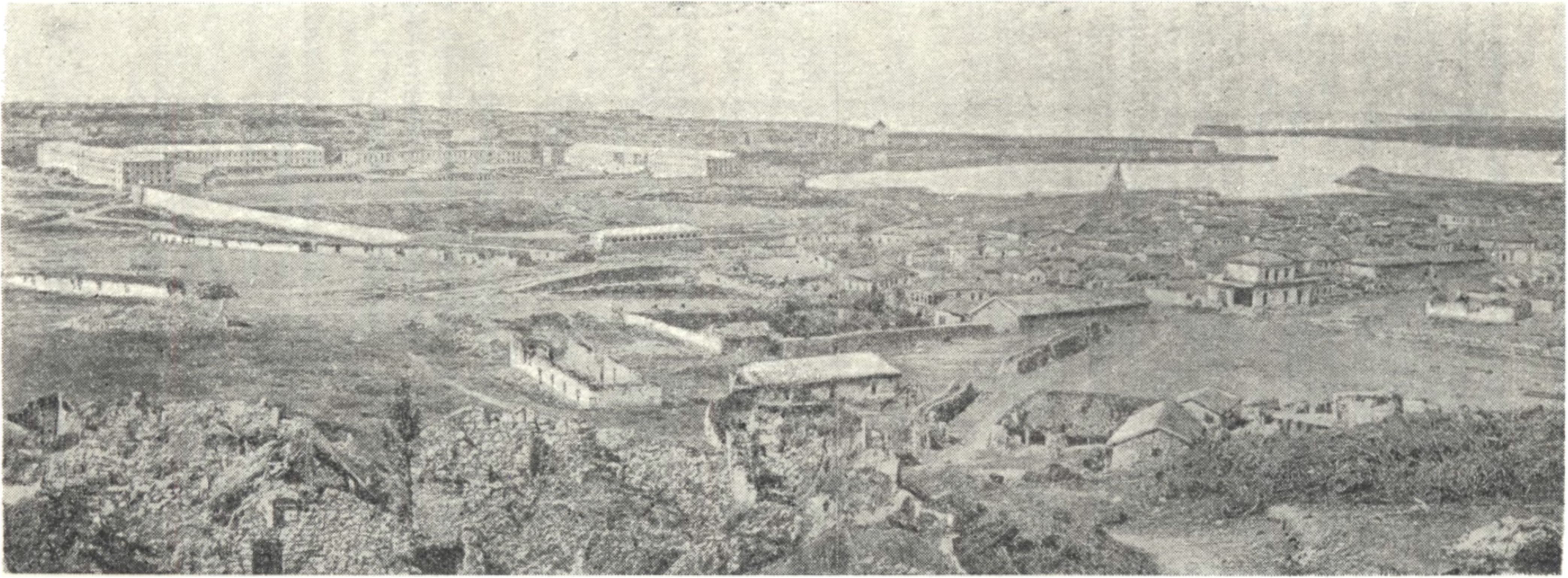 Севастополь после обороны 1854—1855 гг. Вид с Малахова кургана Севастополь после обороны 1854—1855 гг. Вид с Малахова кургана