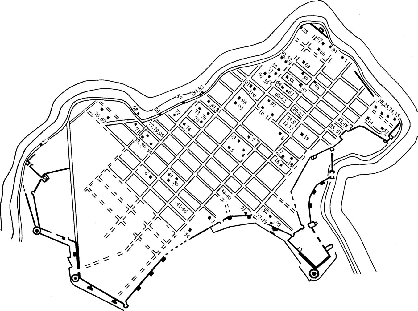 План рыбозасолочных цистерн Херсонеса План рыбозасолочных цистерн Херсонеса