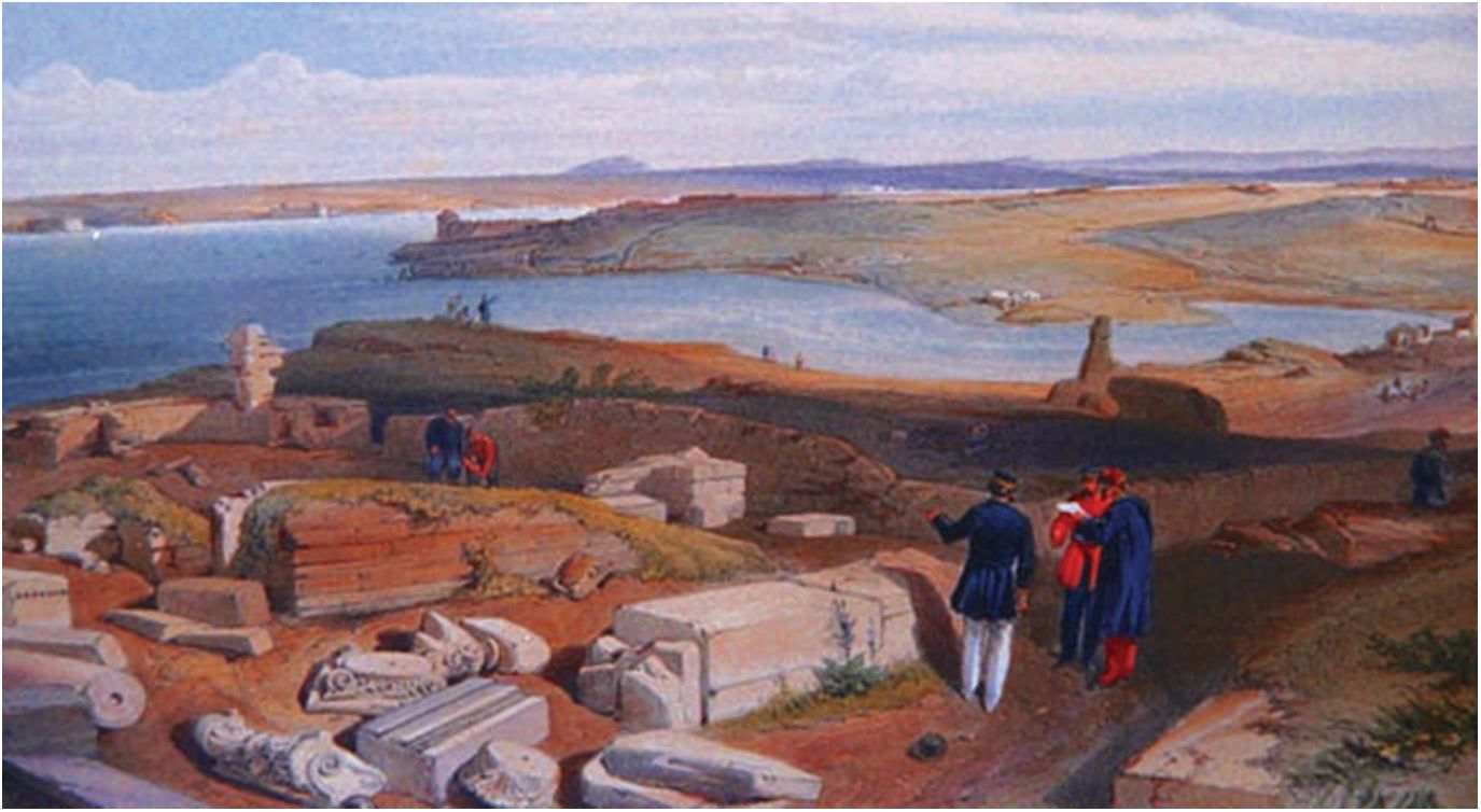 2. Херсонесское городище, акварель, XIX в. 2. Херсонесское городище, акварель, XIX в.