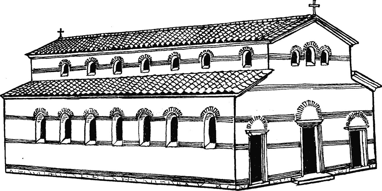 Рис. 11. Вариант графической реконструкции базилики 1935 г.