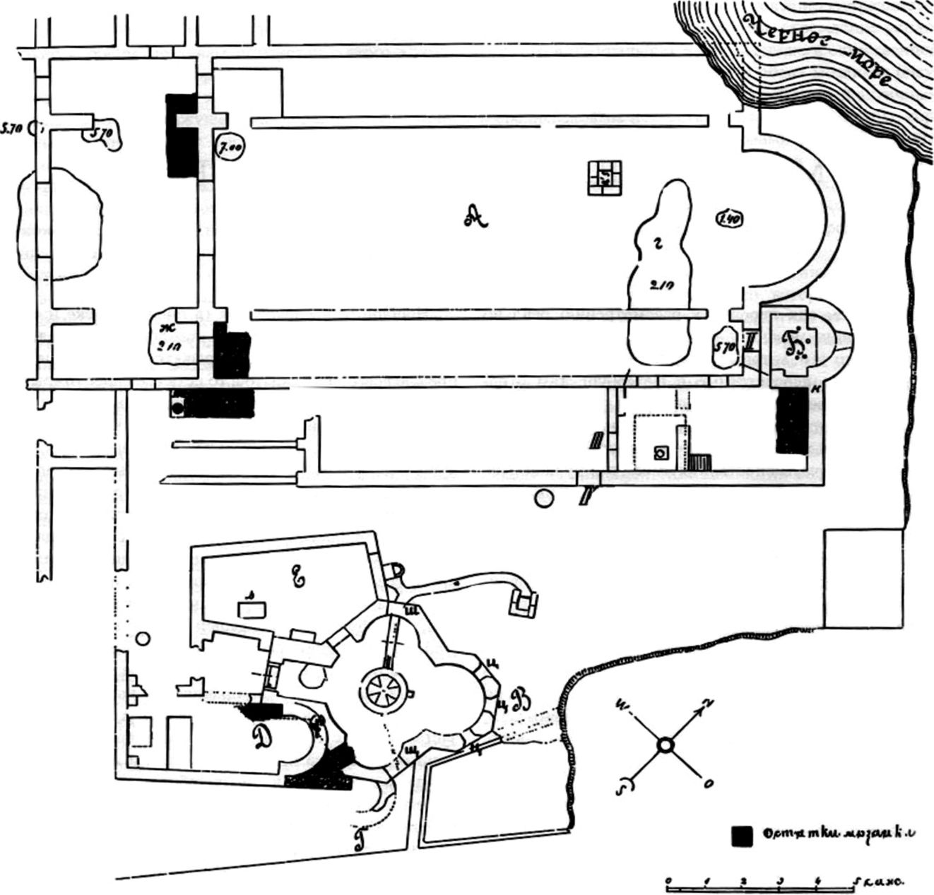 Рис. 6. План Уваровской базилики по К.К. Косцюшке-Валюжиничу Рис. 6. План Уваровской базилики по К.К. Косцюшке-Валюжиничу