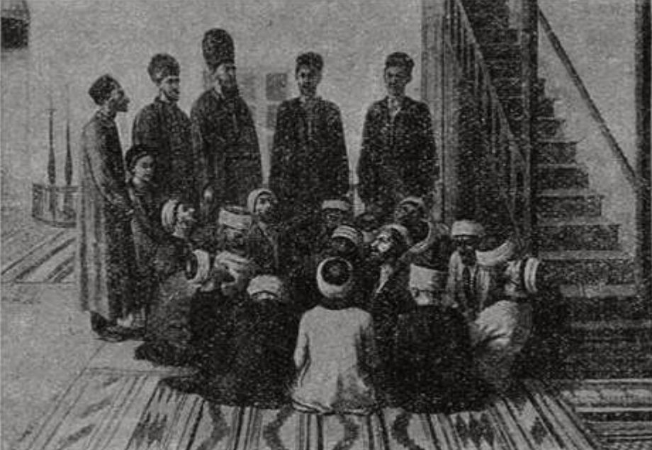 Молящиеся дервиши (иллюстрация из «Путешествия Демидова в Крым в 1837 г.»)