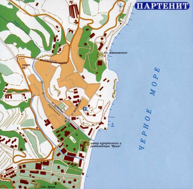 Карта поселка Партенит