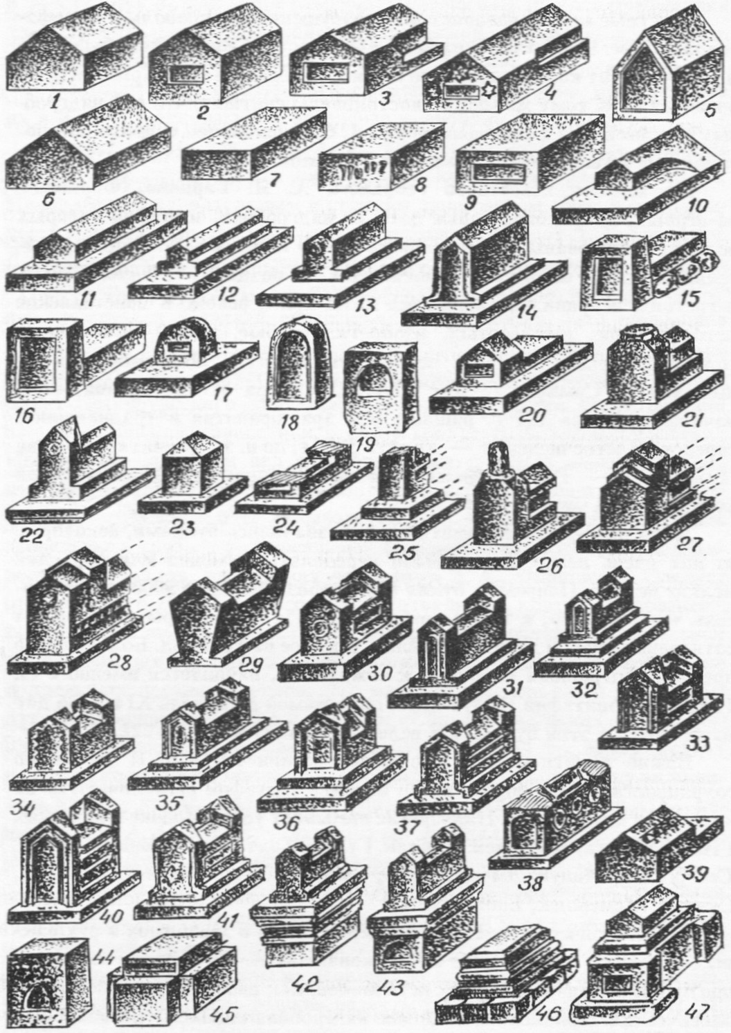 Типы надгробий некрополя в Иософатовой долине (по Н.В. Кашовской). Рис В.А. Сидоренко Типы надгробий некрополя в Иософатовой долине (по Н.В. Кашовской). Рис В.А. Сидоренко