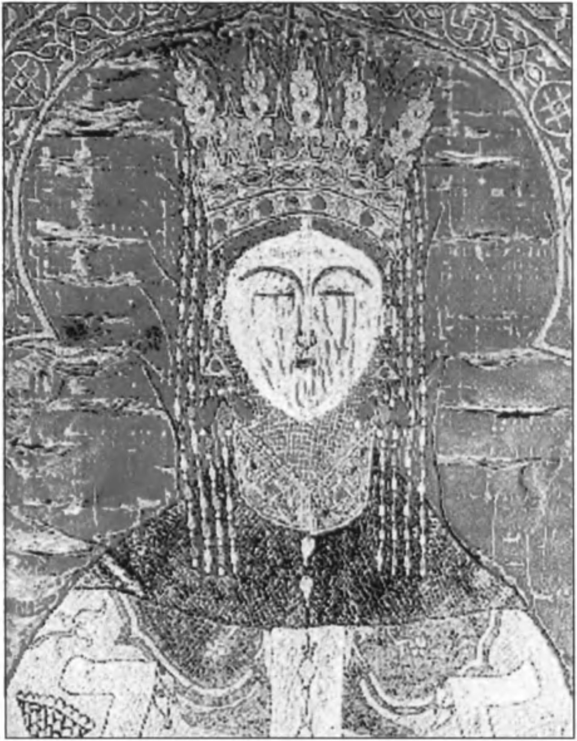 Мария Палеологиня, княжна Мангупская. Автопортрет. Вышивка на погребальной пелене, 1477 г. Монастырь Путна, Молдавия