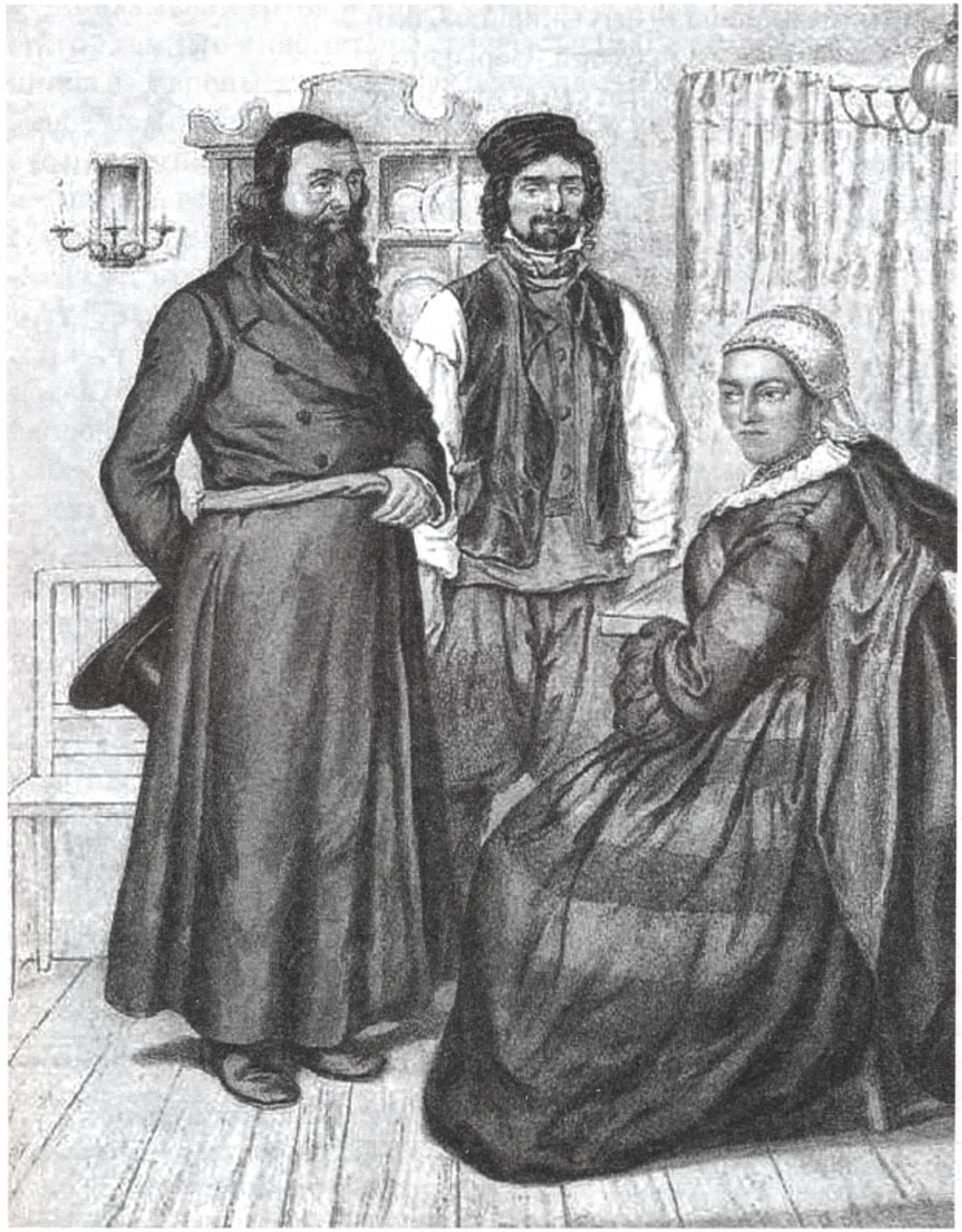 Российские евреи-ашкеназы в традиционной одежде. Литография из альбома Теодора де Паули (1862) Российские евреи-ашкеназы в традиционной одежде. Литография из альбома Теодора де Паули (1862)