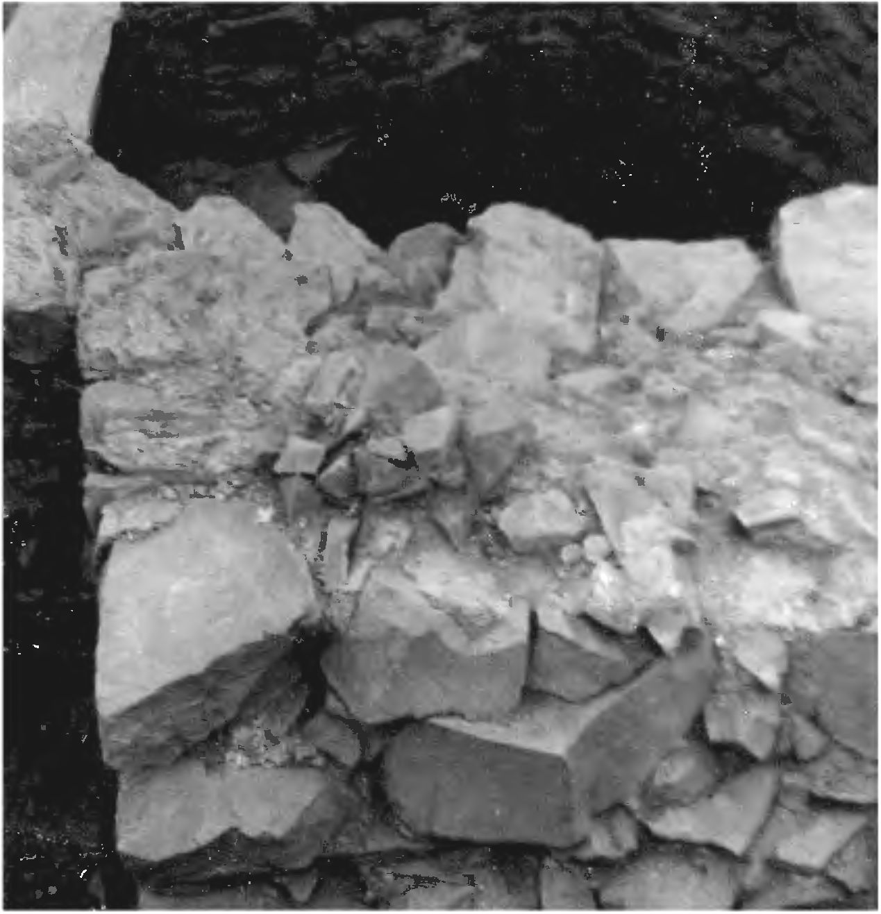 Рис. 141. Фрагмент кладки, примыкающий к башне № 1 с юго-запада Рис. 141. Фрагмент кладки, примыкающий к башне № 1 с юго-запада