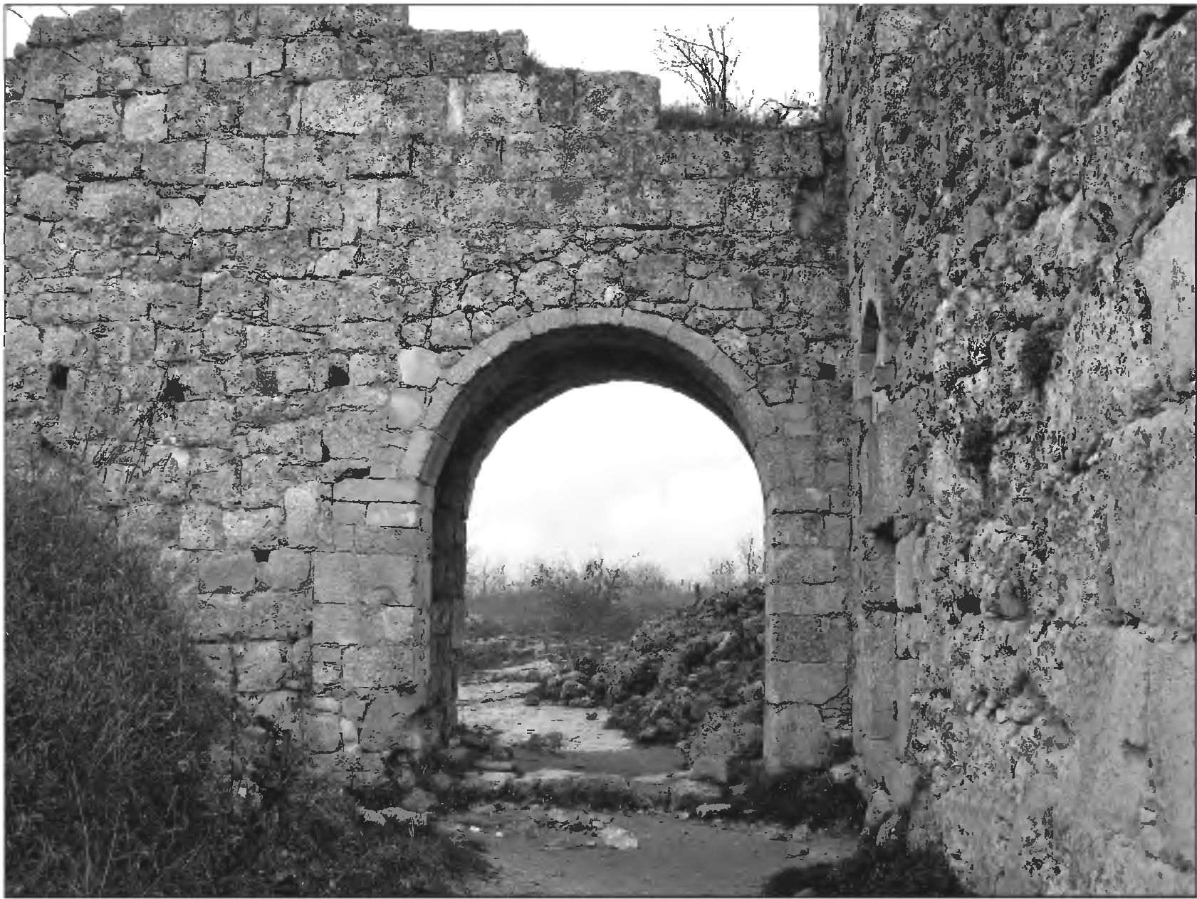 Рис. 249. Ворота цитадели Мангупа на мысе Тешкли-Бурун. Вид с юго-запада Рис. 249. Ворота цитадели Мангупа на мысе Тешкли-Бурун. Вид с юго-запада