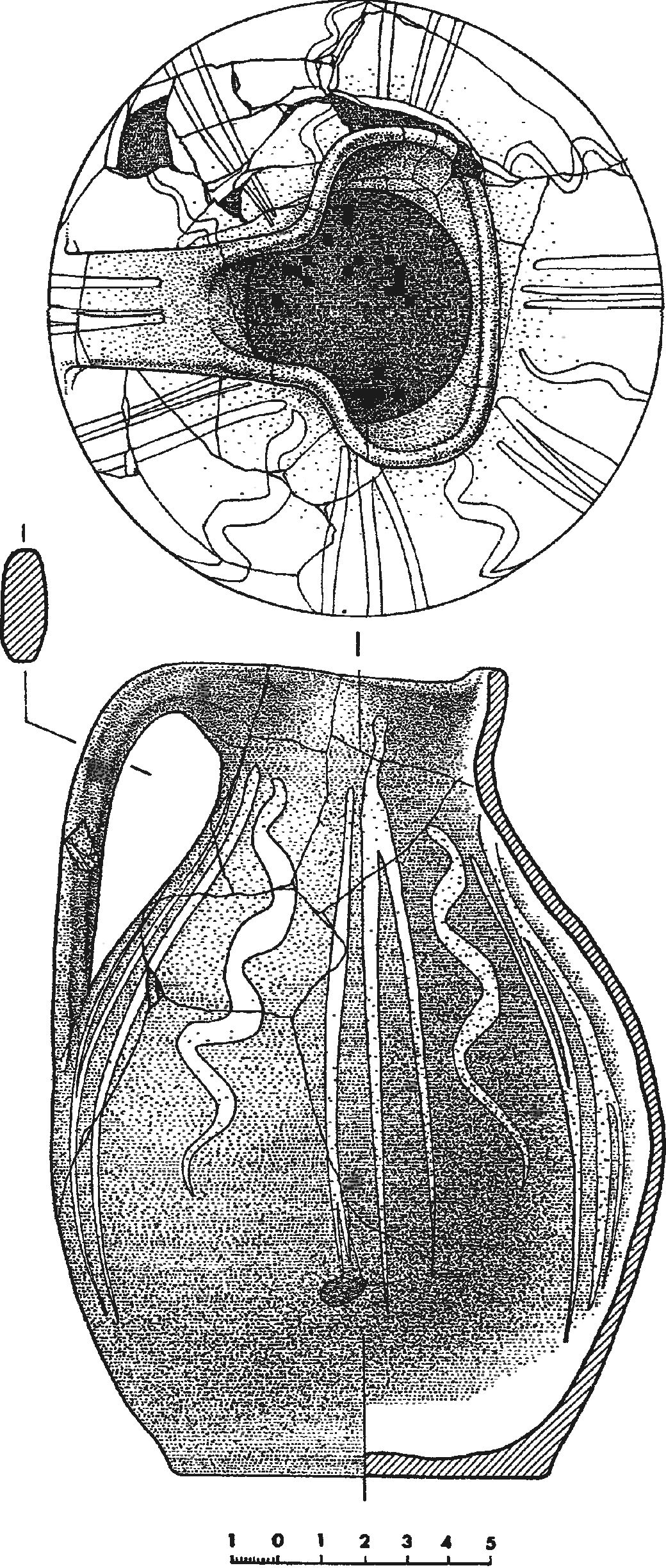 Рис. 352. Кувшин, в котором находился клад из 17 серебряных слитков XV в. (1475 г.), найденный в цитадели генуэзской Лусты Рис. 352. Кувшин, в котором находился клад из 17 серебряных слитков XV в. (1475 г.), найденный в цитадели генуэзской Лусты