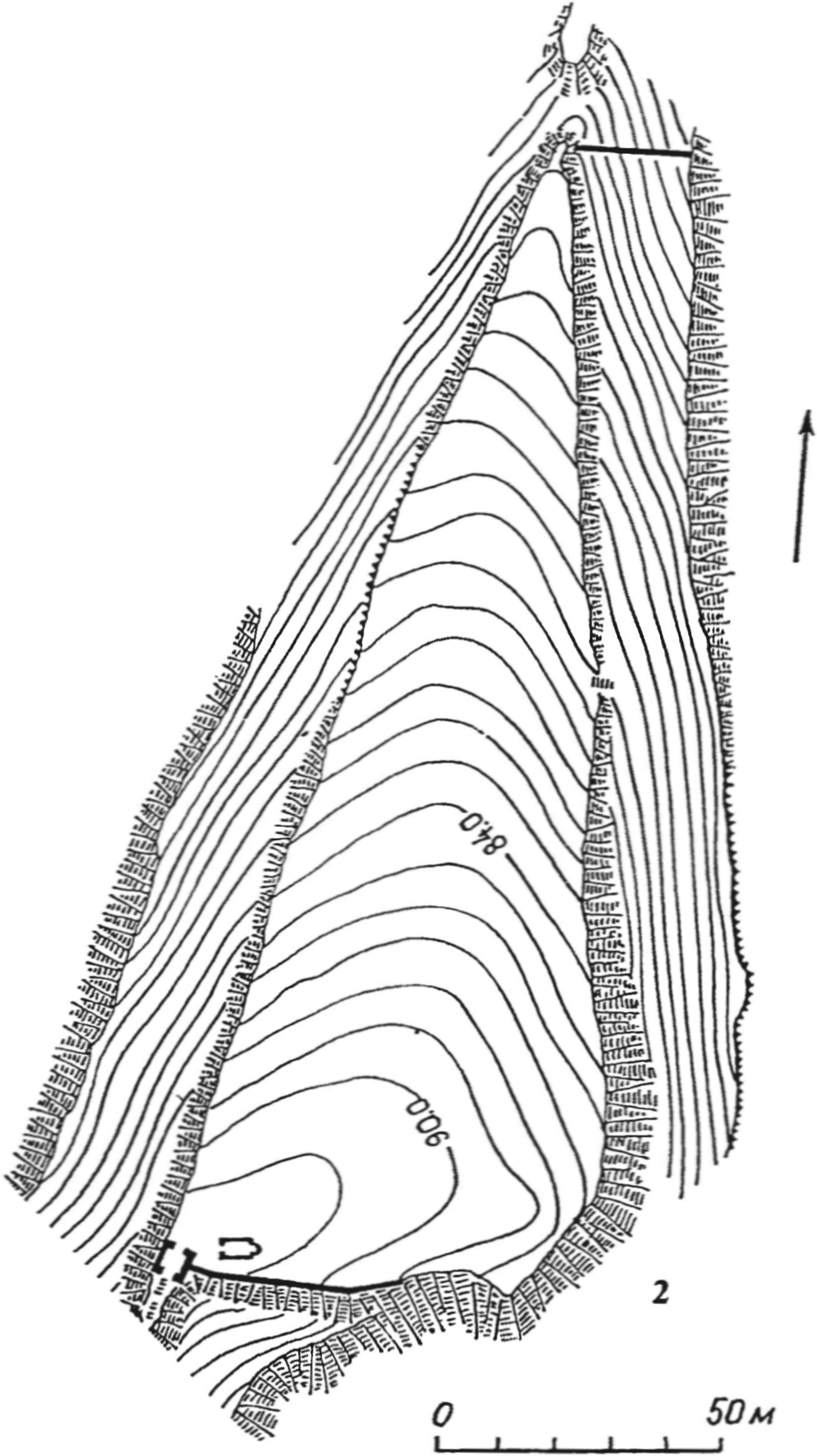 Рис. 90. План феодоритского замка XV в. Черкес-Кермен Рис. 90. План феодоритского замка XV в. Черкес-Кермен