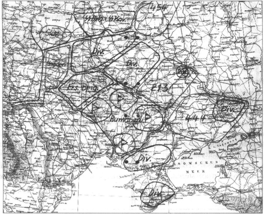 Расположение оккупационных частей группы армий «Юг» Расположение оккупационных частей группы армий «Юг»