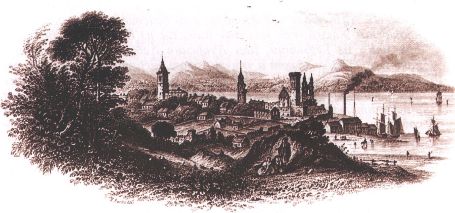 Вид на город Сент-Эндрюс. Литография. Воспроизводится по изданию: Roger C. History of Saint Andrews. Edinburgh, 1849 Вид на город Сент-Эндрюс. Литография. Воспроизводится по изданию: Roger C. History of Saint Andrews. Edinburgh, 1849