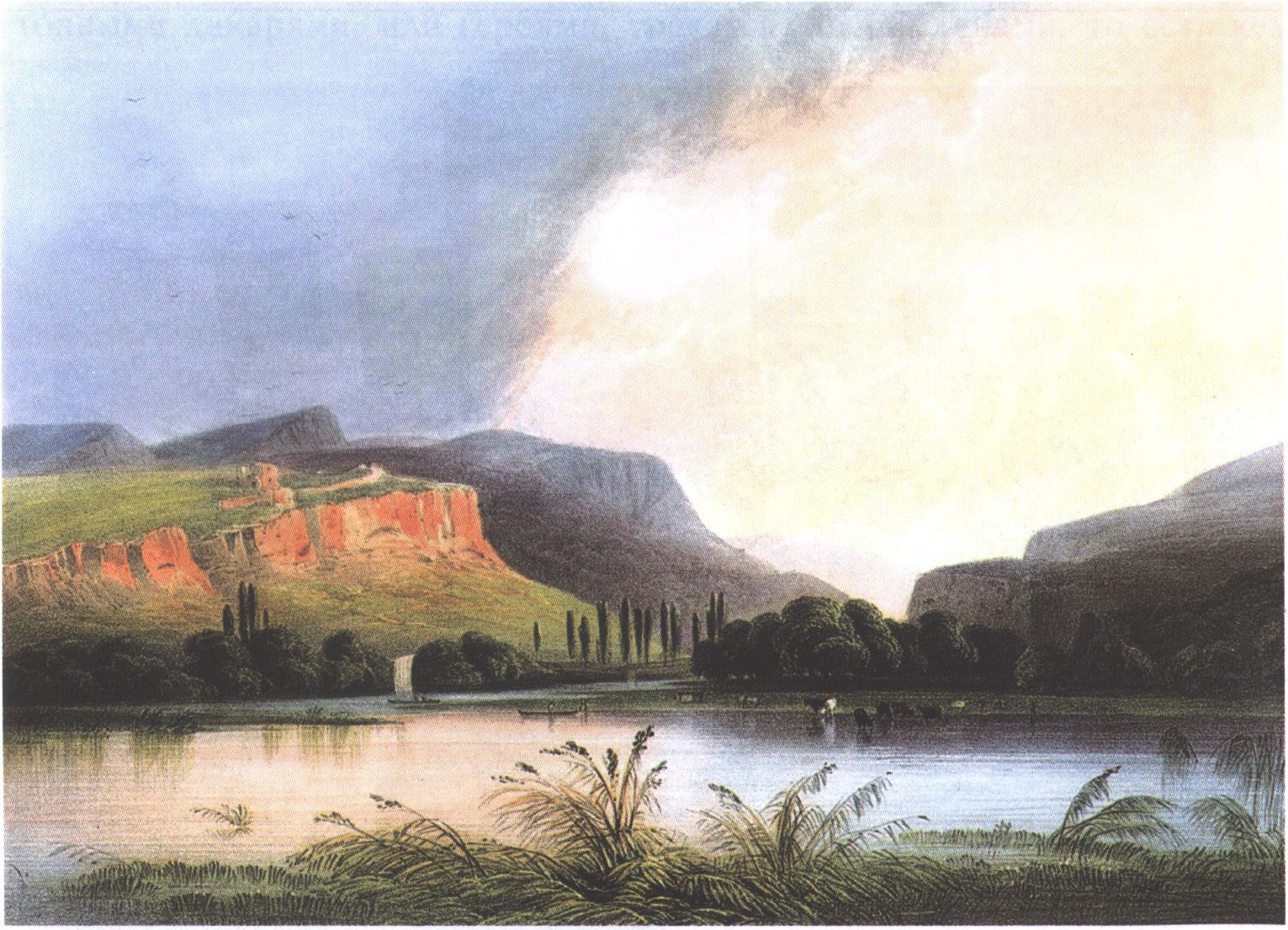 К. Боссоли. Устье реки Чёрной. Литография. 1840—1842 гг. К. Боссоли. Устье реки Чёрной. Литография. 1840—1842 гг.