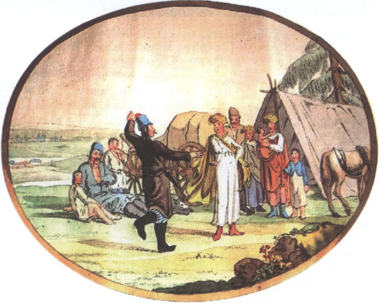 Х. Гейслер. Цыганский танец. Из альбома «Живописные описания обычаев, нравов и развлечений русских, татаров, монголов и других народов в Российской Империи» (Лейпциг, 1804) Х. Гейслер. Цыганский танец. Из альбома «Живописные описания обычаев, нравов и развлечений русских, татаров, монголов и других народов в Российской Империи» (Лейпциг, 1804)