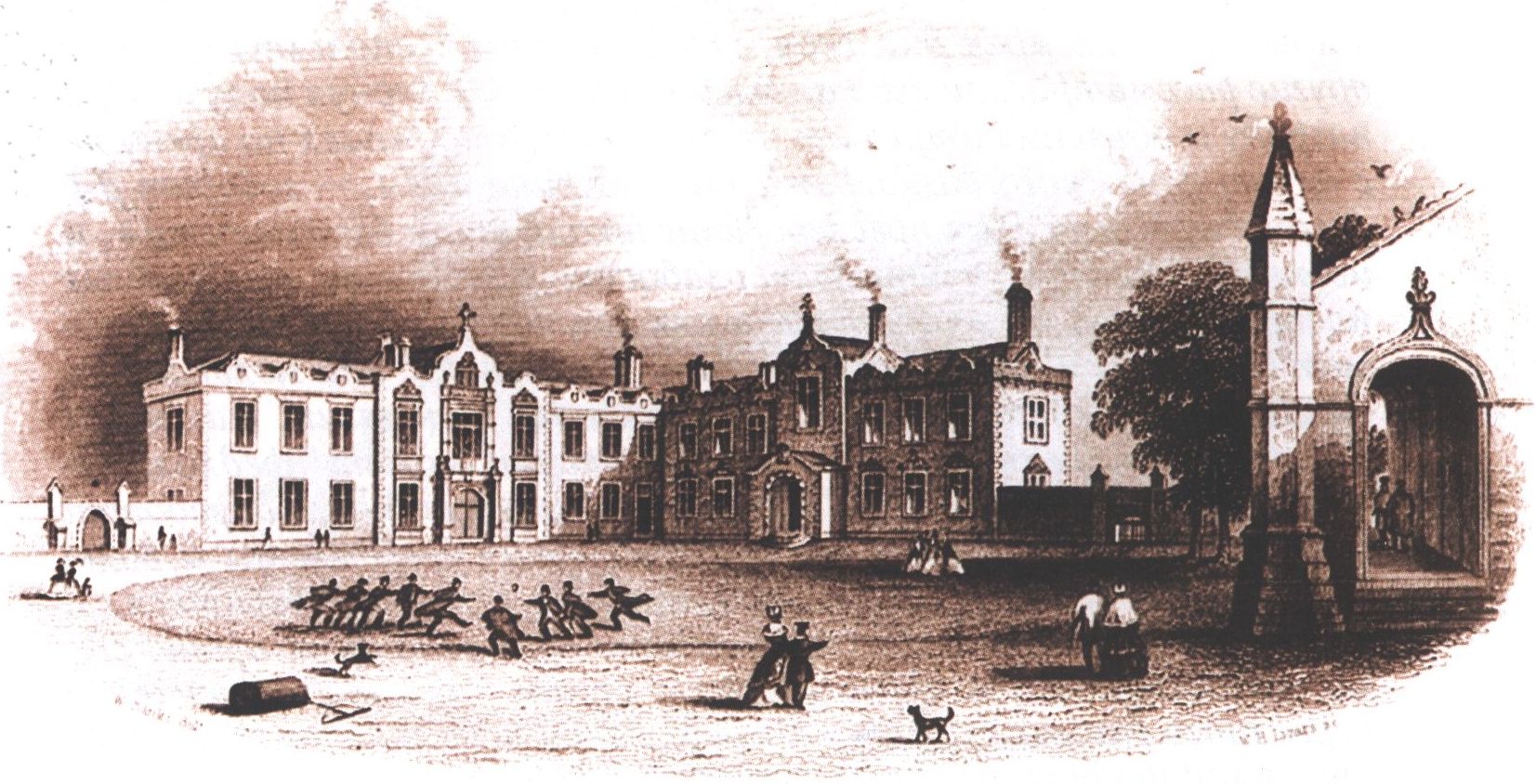 Соединённый колледж Сент-Эндрюс. Литография. Воспроизводится по изданию: Roger C. History of Saint Andrews. Edinburgh, 1849 Соединённый колледж Сент-Эндрюс. Литография. Воспроизводится по изданию: Roger C. History of Saint Andrews. Edinburgh, 1849