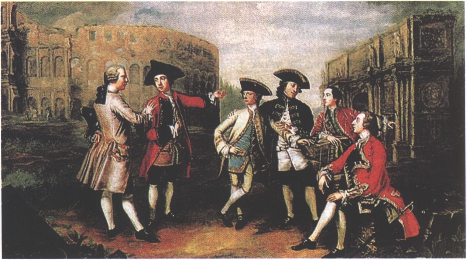 К. Рид (ранее приписывалось Дж. Расселу). Английские джентльмены в Риме. Х., м. Около 1750 г. Центр британского искусства Йельского университета, коллекция Пола Меллона К. Рид (ранее приписывалось Дж. Расселу). Английские джентльмены в Риме. Х., м. Около 1750 г. Центр британского искусства Йельского университета, коллекция Пола Меллона