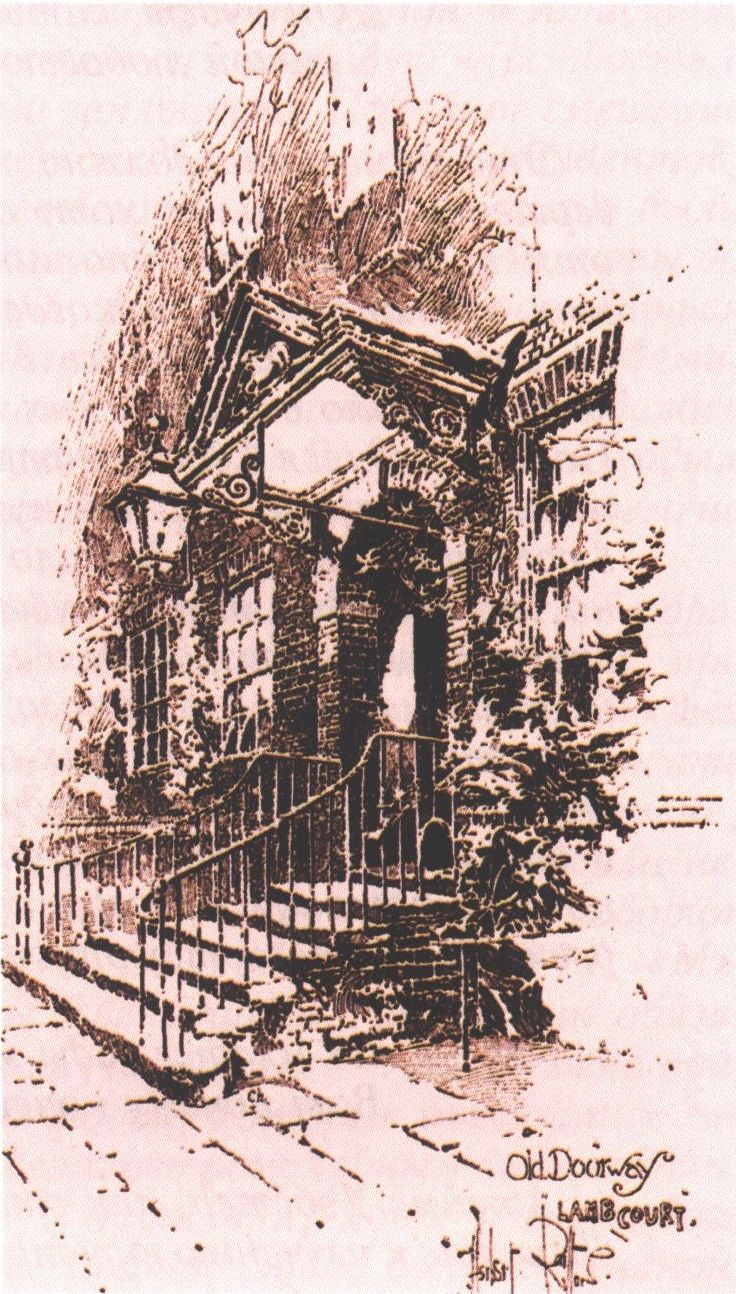 Г. Рейлтон. Старое крыльцо. Иннер-Тэмпл. Воспроизводится по изданию: Loftie W.J. The Inns of Courts and Chancery. London, 1908. Г. Рейлтон. Старое крыльцо. Иннер-Тэмпл. Воспроизводится по изданию: Loftie W.J. The Inns of Courts and Chancery. London, 1908.