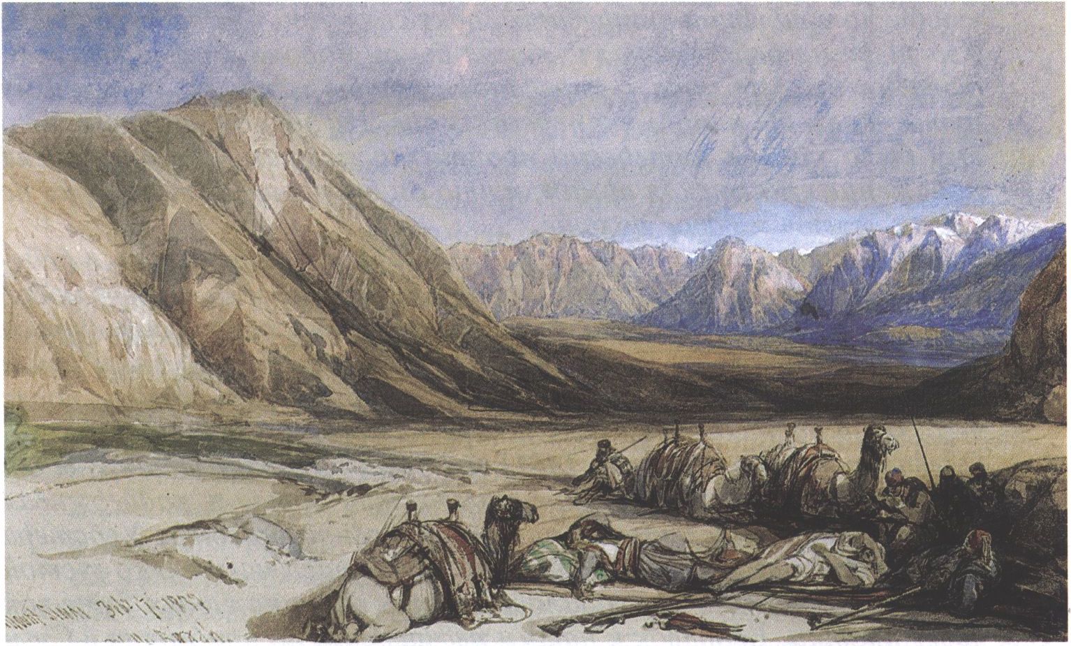 Д. Робертс. Восхождение на гору Синай. Литография Л. Хаге. Из альбома «Египет, Сирия и Святая Земля» (1842—1849 гг.) Д. Робертс. Восхождение на гору Синай. Литография Л. Хаге. Из альбома «Египет, Сирия и Святая Земля» (1842—1849 гг.)