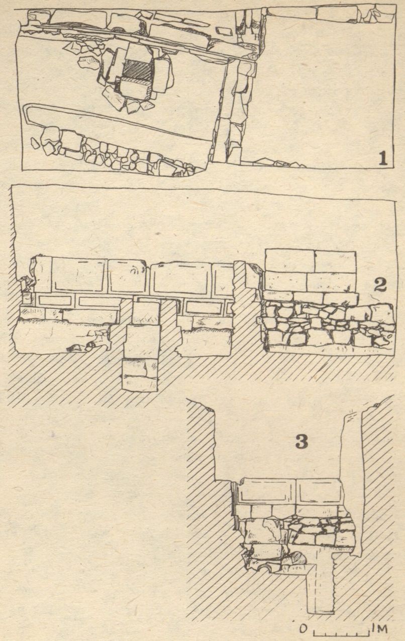 Архитектурные остатки на раскопе III. 1952 г