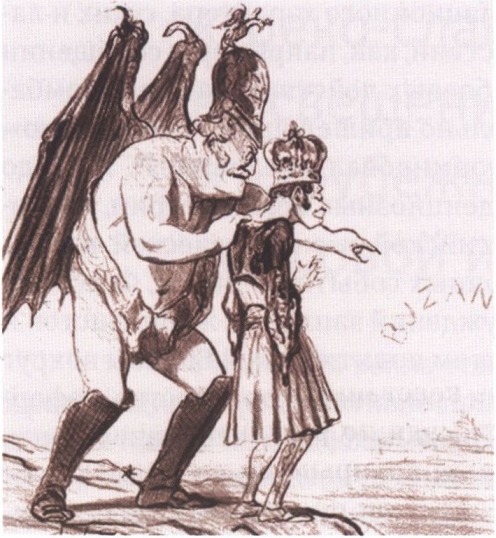 Французская карикатура периода Крымской войны «Искуситель». Николай I соблазняет греческого короля Оттона грезами о Византийской империи Французская карикатура периода Крымской войны «Искуситель». Николай I соблазняет греческого короля Оттона грезами о Византийской империи