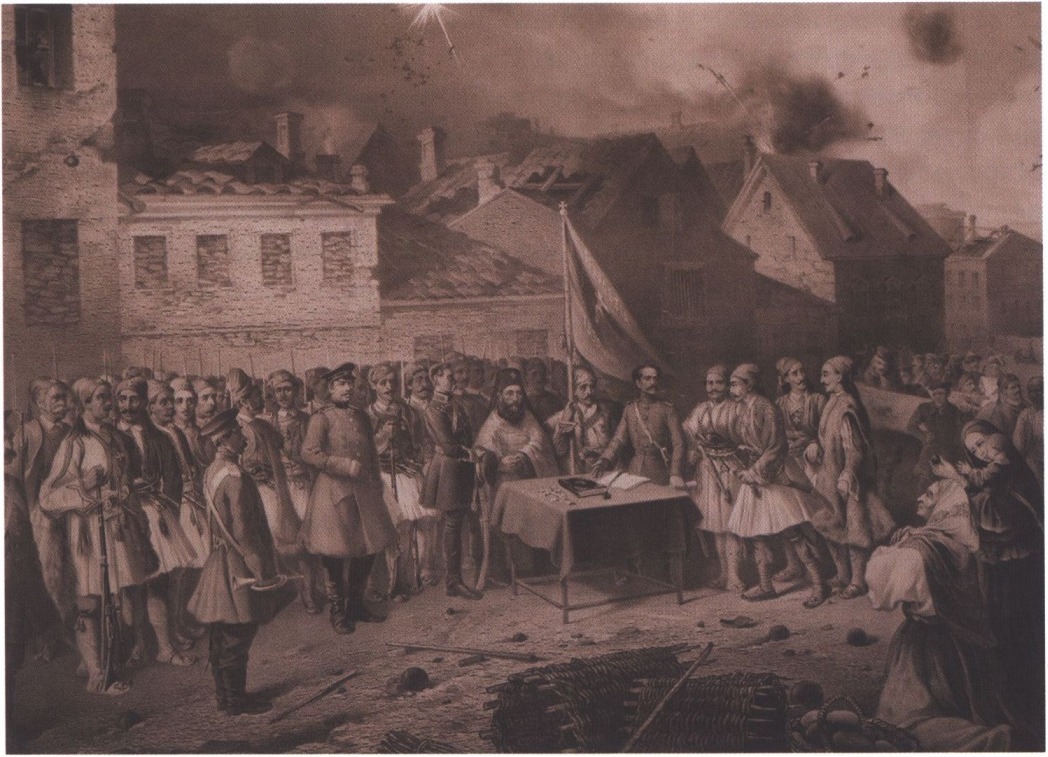 Греческий легион Императора Николая I, присягающий в Севастополе на верную службу... Художник П. Борель. 1860 г. Греческий легион Императора Николая I, присягающий в Севастополе на верную службу... Художник П. Борель. 1860 г.