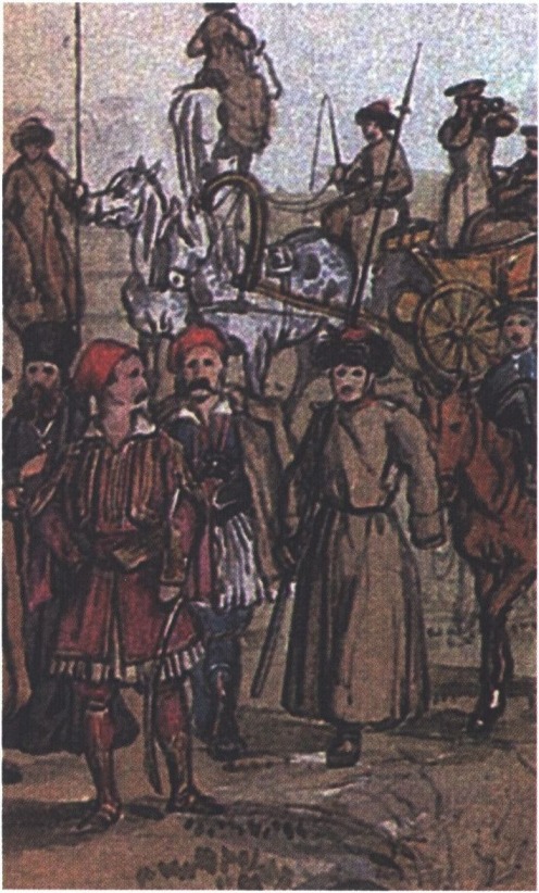 Греческие волонтеры и казаки Греческие волонтеры и казаки