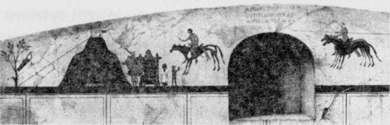 Роспись стены в склепе Анфестерия. I в. до н. э. — I в. н. э. по М.И. Ростовцеву Роспись стены в склепе Анфестерия. I в. до н. э. — I в. н. э. по М.И. Ростовцеву