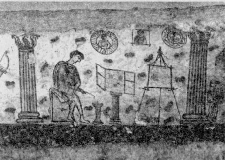 Мастерская боспорского художника. Роспись саркофага. II в. н. э. по М.И. Ростовцеву Мастерская боспорского художника. Роспись саркофага. II в. н. э. по М.И. Ростовцеву