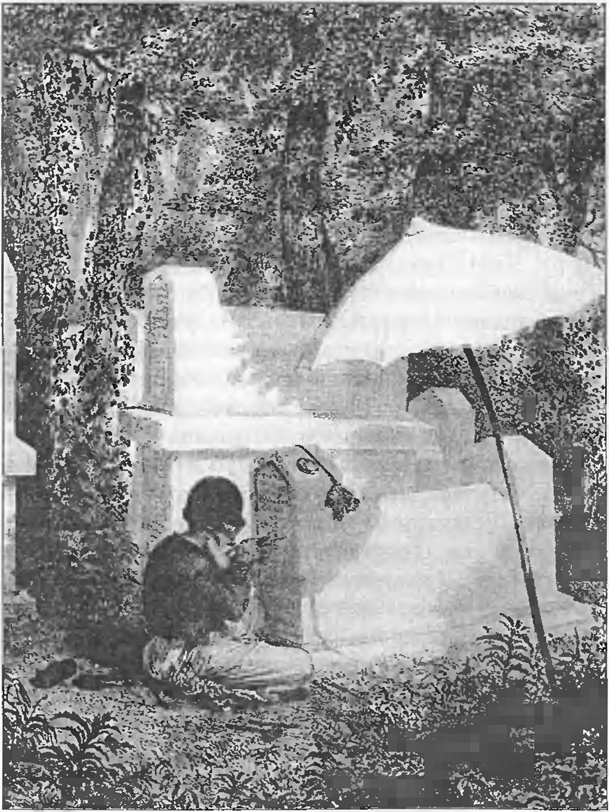 Огюст Раффе. Резчик надгробий Йехуда Казас в Иосафатовой долине возле Чуфут-Кале. 1837 г Огюст Раффе. Резчик надгробий Йехуда Казас в Иосафатовой долине возле Чуфут-Кале. 1837 г