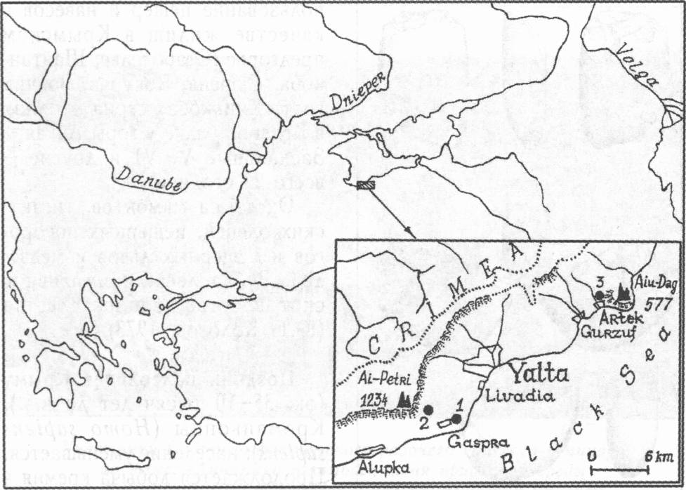 Картосхема находок чопперов в Крыму (по С. Жуку, 1995 г.) Картосхема находок чопперов в Крыму (по С. Жуку, 1995 г.)