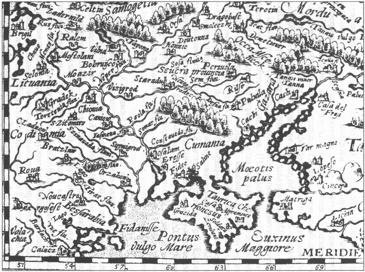 Крым на средневековой карте из атласа М. Квад (1600 г.) Крым на средневековой карте из атласа М. Квад (1600 г.)