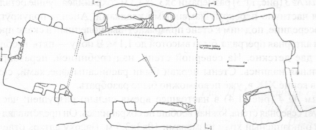 Рис. 12. Скит у ст. Инкерман 1. Церковь. План Рис. 12. Скит у ст. Инкерман 1. Церковь. План