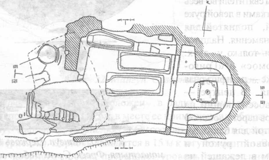 Рис. 50. Мангуп. Южный монастырь. Церковь. План Рис. 50. Мангуп. Южный монастырь. Церковь. План